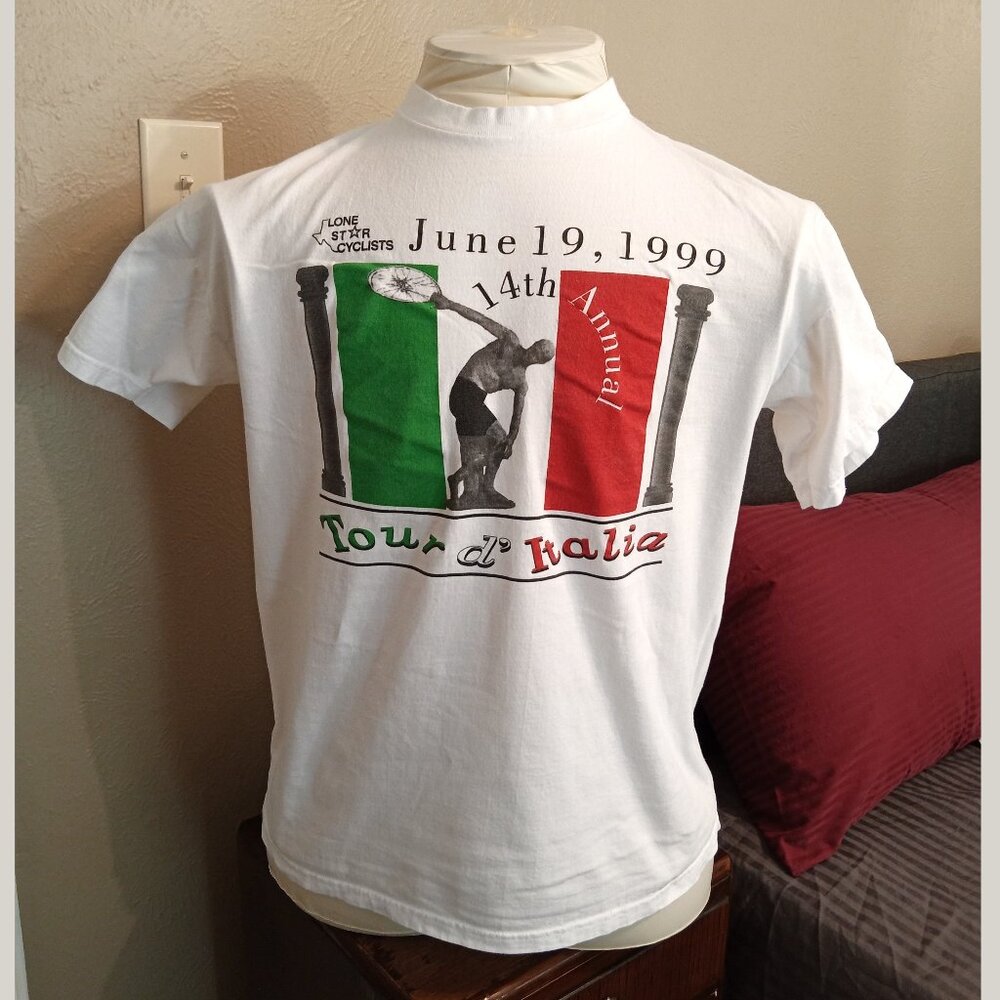 Vintage Collectible Cycling T-shirt: 14th Annual Tour d' Italia, Italy Texas